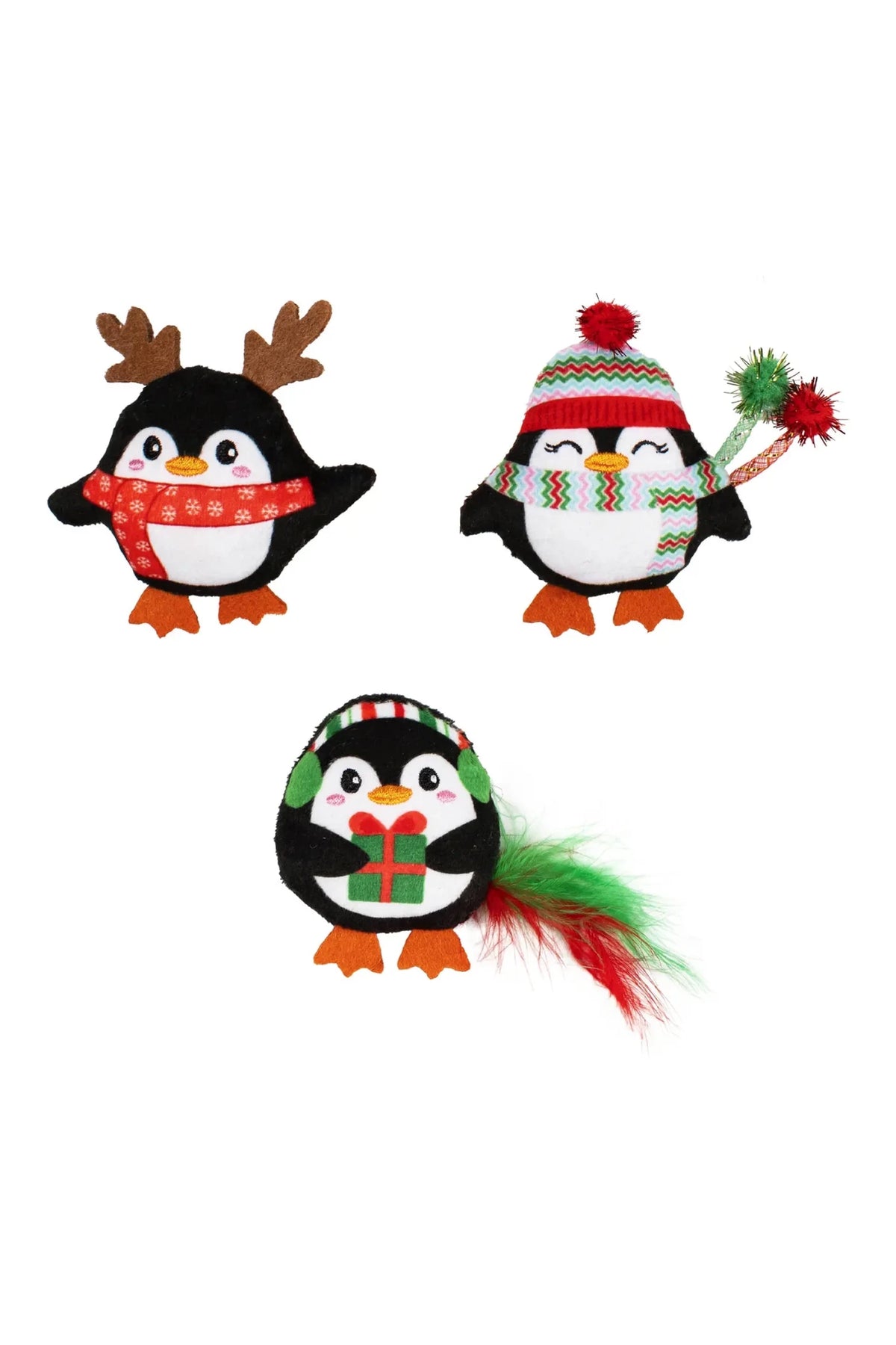 Waddle I Do Without You? - 3-Piece Christmas Penguin Cat Toy Set