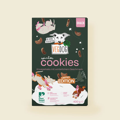 Winter Cookies - Vegan Christmas Dog Treats with Cinnamon - Limited Edition - 400g